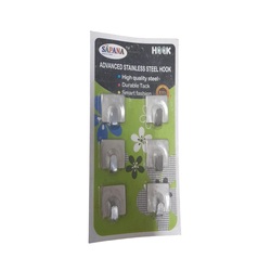 SAPANA Stainless Steel Wall Hooks - Set of 6